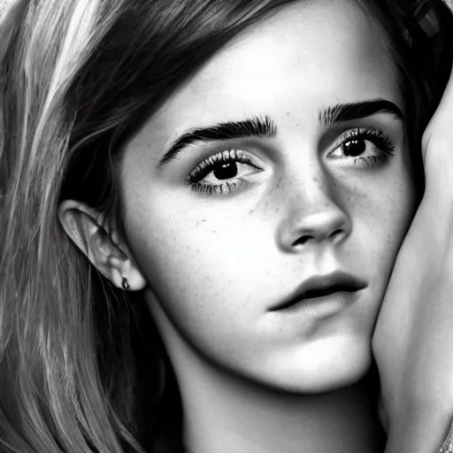 Prompt: a masterpiece portrait photo of a beautiful young woman who looks like a manic pixie dream girl emma watson, symmetrical face