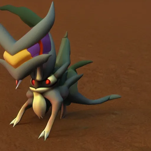 Image similar to scary pokemon that doesn't exist, 3 d rendered