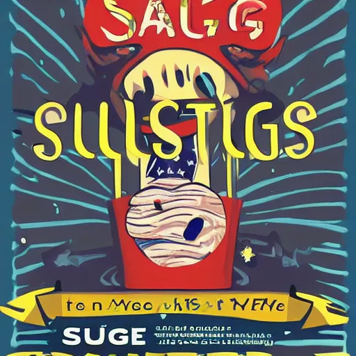 Prompt: a campaign poster that reads SLUGS TASTE LIKE THE FUTURE!, concept art