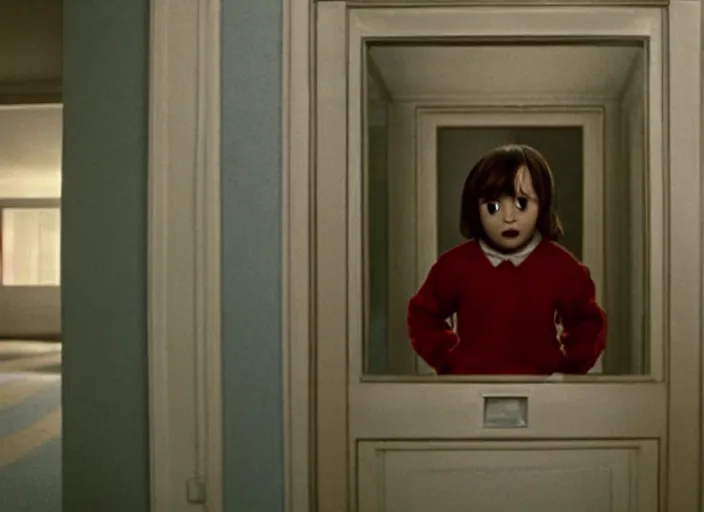 Image similar to movie still of pixar movie the shining stanley kubrick