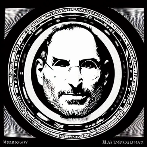 Image similar to steve jobs mandala shepard fairey