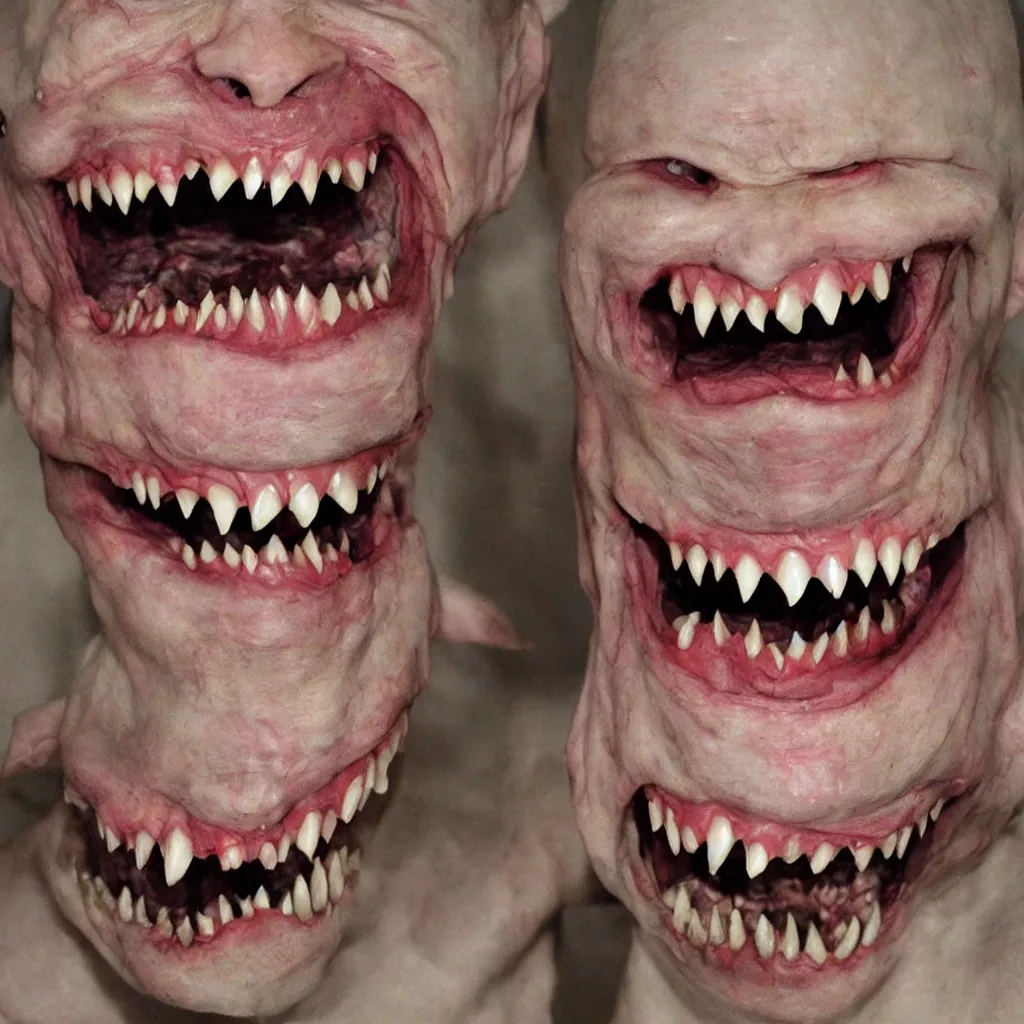 Prompt: horrifying creature, realistic, teeth