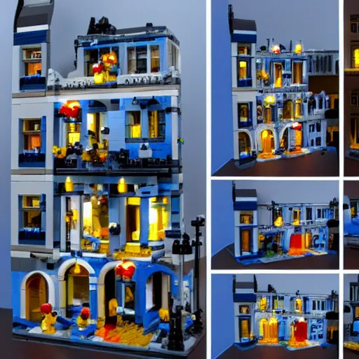 Image similar to Escher day and night as a lego set, soft lighting