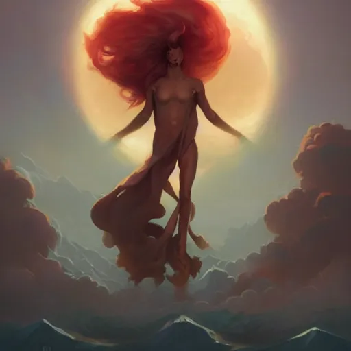 Image similar to The king of the sun by Peter Mohrbacher:5 Trending on Artstation:5