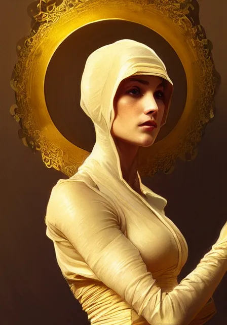 Image similar to mummy bee honey gold mummy, intricate, elegant, highly detailed, digital painting, artstation, concept art, smooth, sharp focus, illustration, art by artgerm and greg rutkowski and alphonse mucha and william - adolphe bouguereau