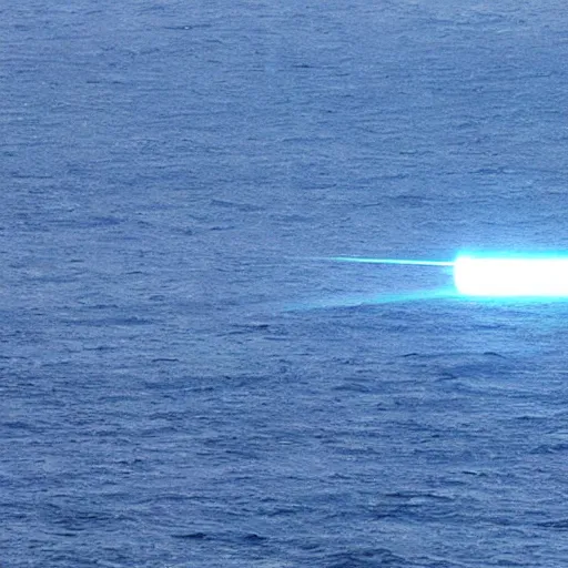 Image similar to laser beam striking the ocean