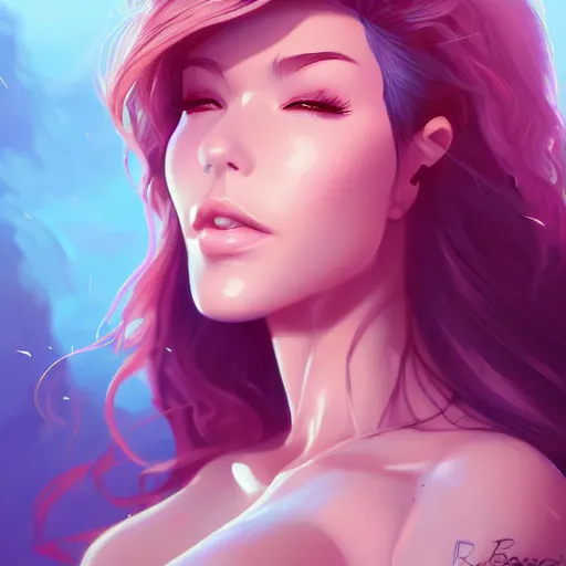 Image similar to a portrait of a beautiful bikini model, art by lois van baarle and loish and ross tran and rossdraws and sam yang and samdoesarts and artgerm, digital art, highly detailed, intricate, sharp focus, Trending on Artstation HQ, deviantart, unreal engine 5, 4K UHD image