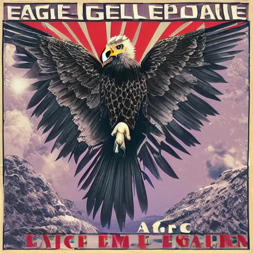 Prompt: eagle album art, poster, cover art, epic, dramatic