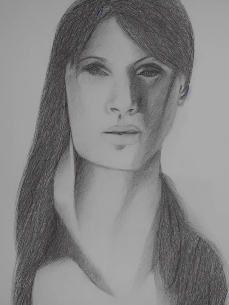 Image similar to geometric sketch of woman, detailed, charcoal on paper,