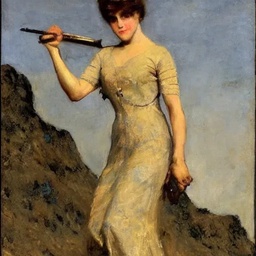 Image similar to action heroine by alfred stevens