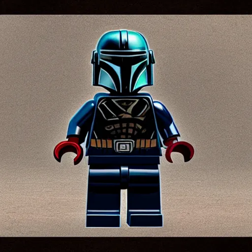 Prompt: The Mandalorian Lego Figure