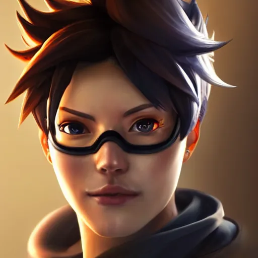 Prompt: a highly detailed portait of tracer from overwatch with muscles, digital art, pretty face, muscular, very beautiful face, very detailed eyes, 8 k resolution, by wlop, greg rutkowski, full body