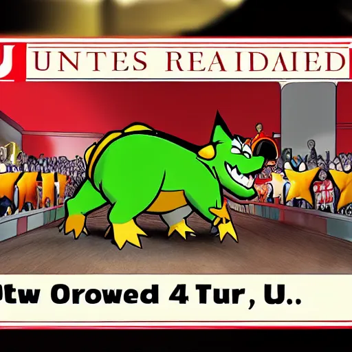 Image similar to bowser is elected president of the united states, 4k, realism