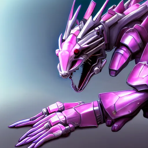 Prompt: very close up foot pov shot, detailed close foot shot, feet art, furry paw pov, paw pov, dragon paw, paws, hyperdetailed elegant beautiful stunning hot anthropomorphic mecha female dragon, sharp silver armor fuchsia skin, showing high quality hyperdetailed paws mecha dragon feet at camera, claws, warframe fanart, furaffinity, deviantart