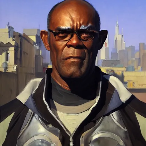 Image similar to greg manchess portrait painting of trevor phillips as overwatch character, medium shot, asymmetrical, profile picture, organic painting, sunny day, matte painting, bold shapes, hard edges, street art, trending on artstation, by huang guangjian and gil elvgren and sachin teng