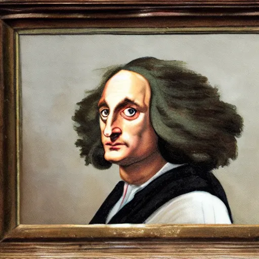 Prompt: painting of Isaac Newton, Lucha libre