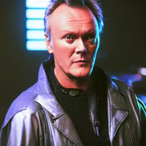 Image similar to Anthony Head as Cyberpunk Uther