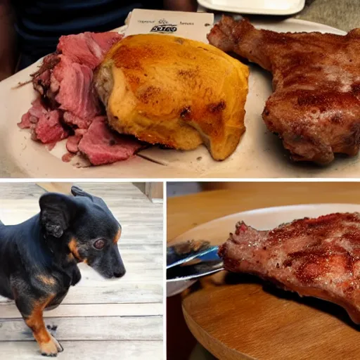 Image similar to dog versus pork chop