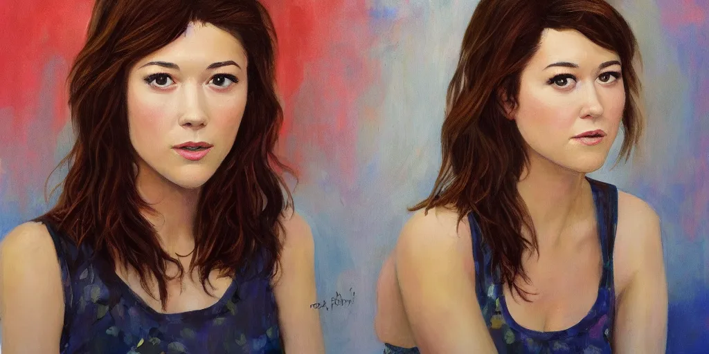 Image similar to Mary Elizabeth Winstead, painted