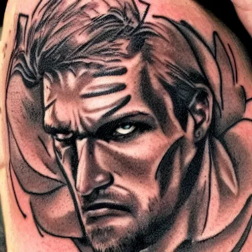 Image similar to a tattoo of ethan van sciver's face