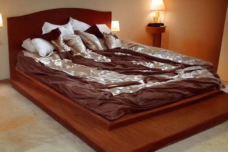 Image similar to a bed made of chocolate