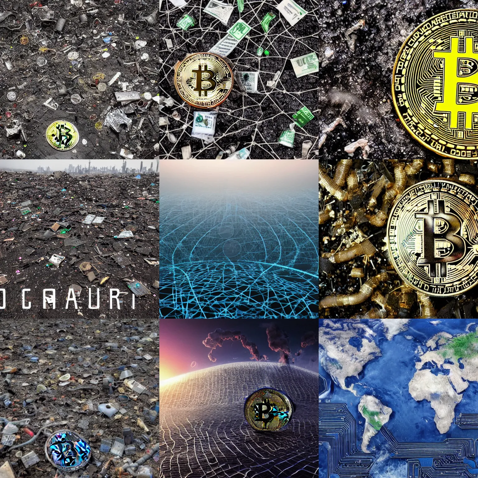 Prompt: < photo year = 2 0 4 0 futuristic polluted > bitcoin pollution has poisoned the earth < / photo >