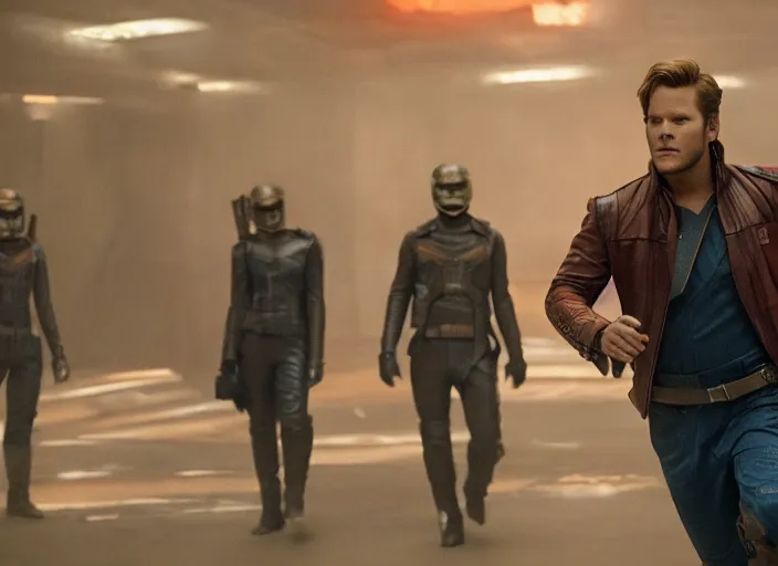 Image similar to a very high resolution image from a new movie, starlord. in a room full of 9 0's, directed by wes anderson