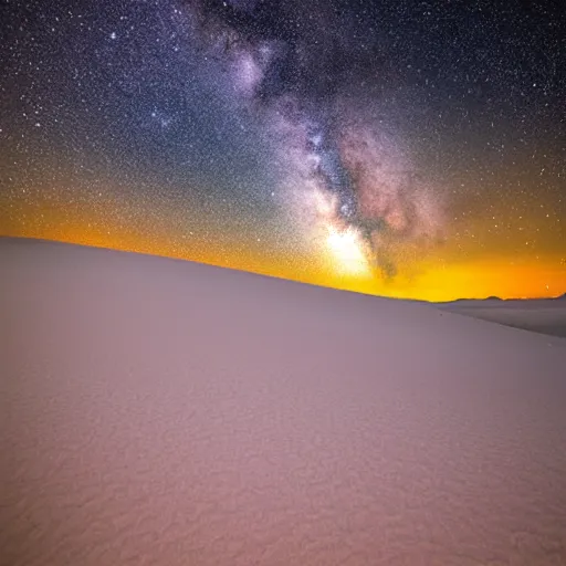 Prompt: milky way over the white sands national park in new mexico, united states