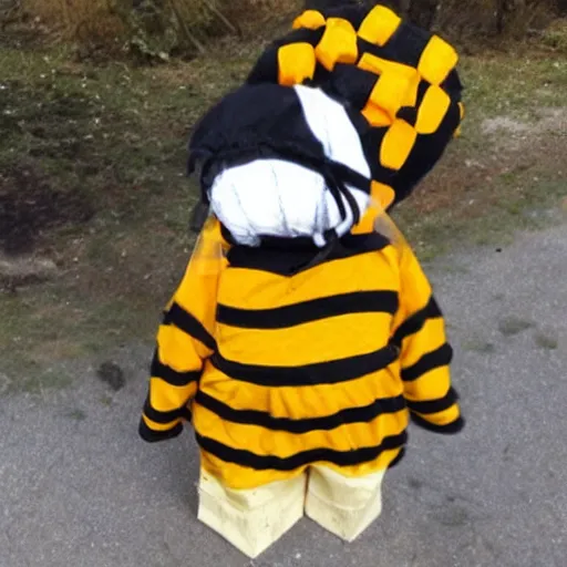 Image similar to bee dressed as a prisoner