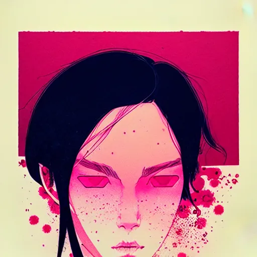 Image similar to portrait soft light, by killian eng and conrad roset, inspired by akira anime, etching, fine, sharp high detail, screen print,