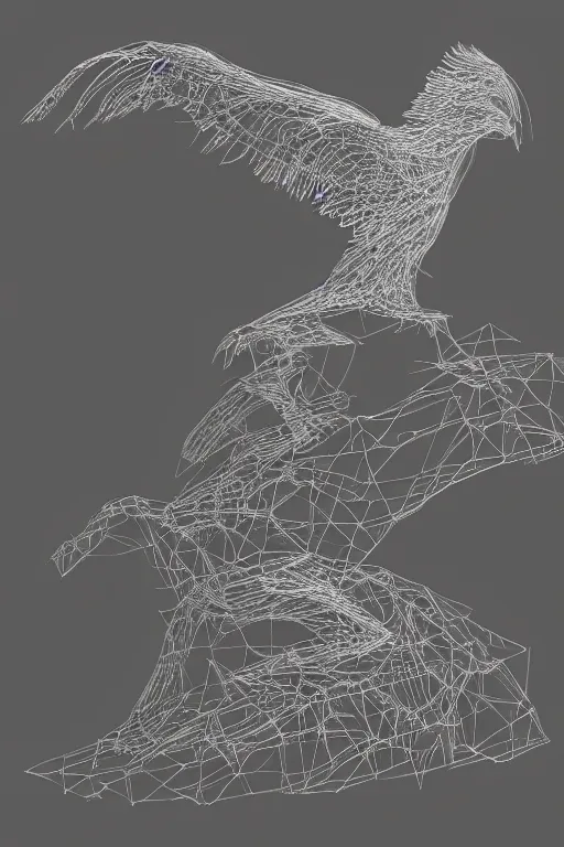 Image similar to A griffon teacher, Wireframe, by Andrew Wyeth, 70mm, Reflection lumen mapping, trending on artstation, artstationHD, artstationHQ, 4k, 8k