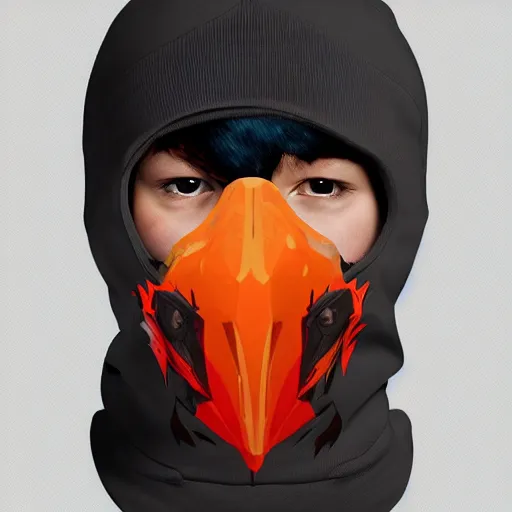 Image similar to Angel cherub balaclava orange mask hoodie fantasy art apex fortnite Video game icon, 2d game art gta5 cover , official fanart behance hd artstation by Jesper Ejsing, by RHADS, Makoto Shinkai and Lois van baarle, ilya kuvshinov, rossdraws