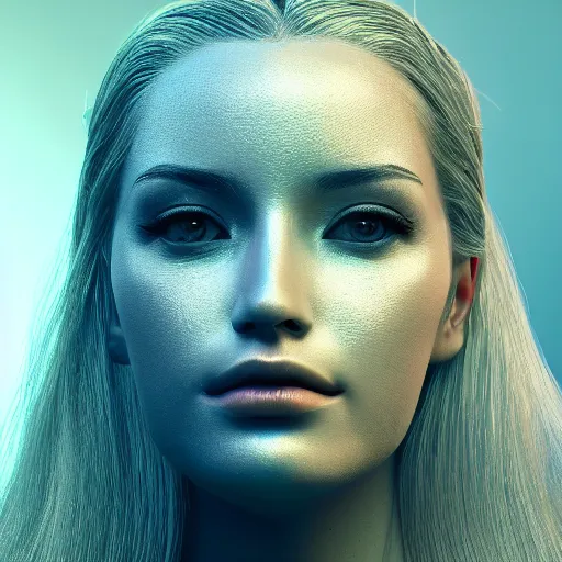 Image similar to portrait of a beautiful woman robot android, futuristic cgi render keyshot octane 8k professional cinematic lighting