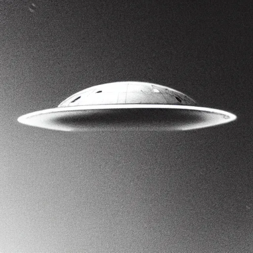 Image similar to a photograph of a ufo taken by a phone camera, black and white