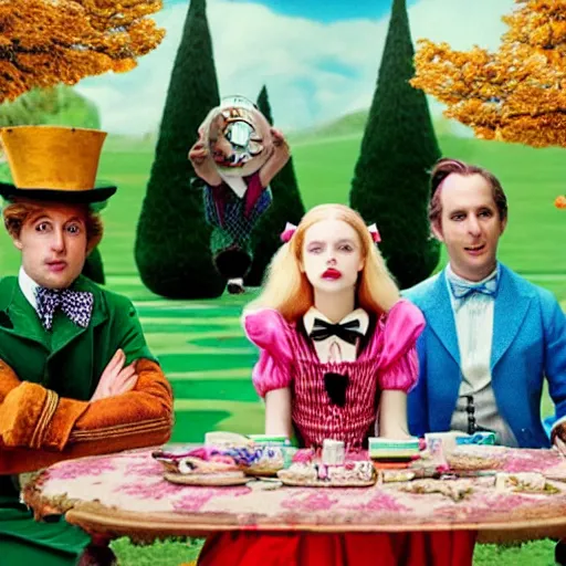 Prompt: Alice in Wonderland directed by Wes Anderson