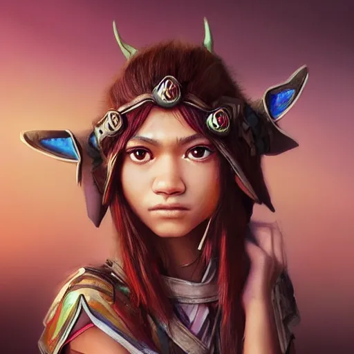 Prompt: “Zendaya, Mononoke-hime, fantasy, photorealistic, concept Art, ultra detailed portrait, 4k resolution”