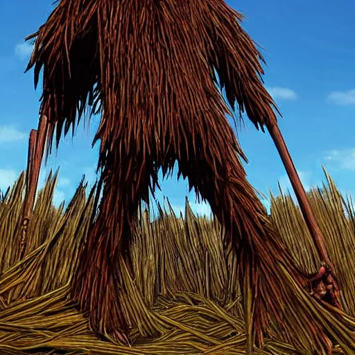 Image similar to a giant, reed - dwelling creature that's too powerful for anyone except god to control.