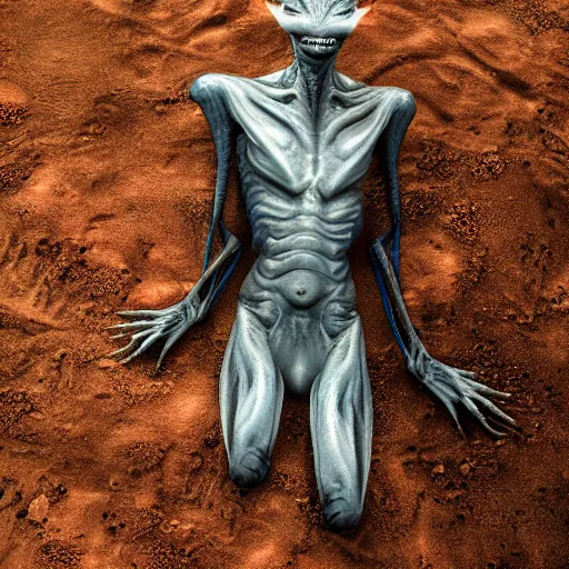 Image similar to an amazing award winning portrait photo of an alien on an unknown planet