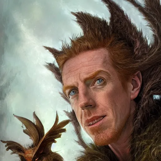 Prompt: closeup portrait shot of damian lewis as puck, robin goodfellow, pooka, fairy, highly detailed, digital painting, artstation, concept art, soft focus, depth of field, artgerm, tomasz alen kopera, peter mohrbacher, donato giancola, wlop, boris vallejo