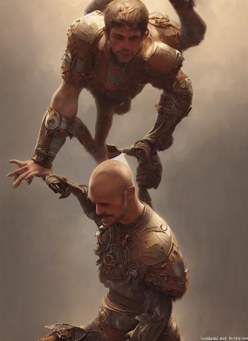 Image similar to digital _ painting _ of _ person juggling _ by _ filipe _ pagliuso _ and _ justin _ gerard _ symmetric _ fantasy _ highly _ detailed _ realistic _ intricate _ port