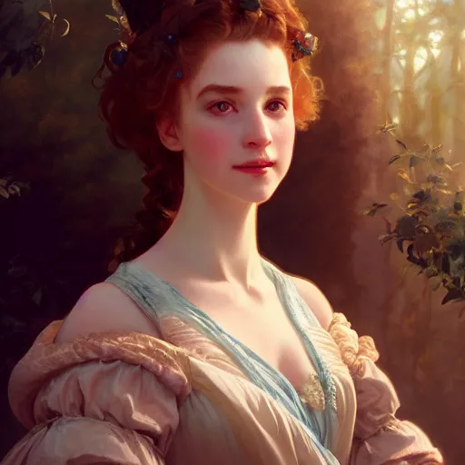 Image similar to beautiful natural Sidney Sweeney as a 1700s princess, intricate, elegant, highly detailed, digital painting, artstation, concept art, smooth, sharp focus, illustration, art by artgerm and greg rutkowski and alphonse mucha and loish and WLOP