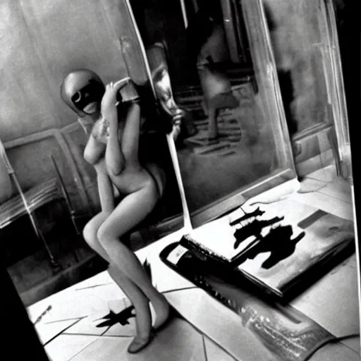 Image similar to giger, photo by helmut newton