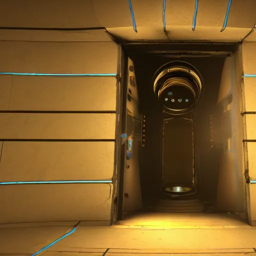 Prompt: wheatley portal 2, blender, render, 4 k, high res, unreal engine, raytracing, light simulation