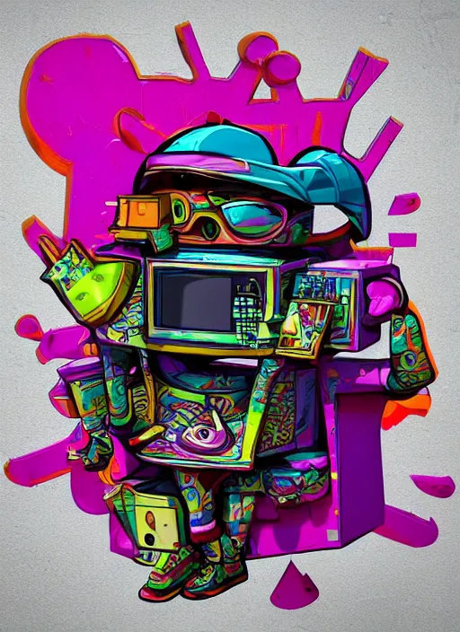 Image similar to funkpunk 3 d graffiti, intricate abstract digital art, artstation, detailed