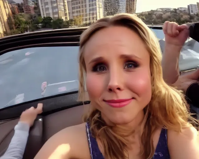Prompt: gopro footage, first person view of my sexy date with kristen bell
