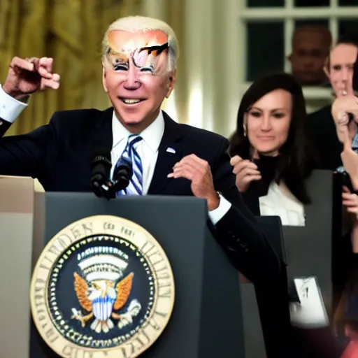 Image similar to joe biden partying like a rock star.