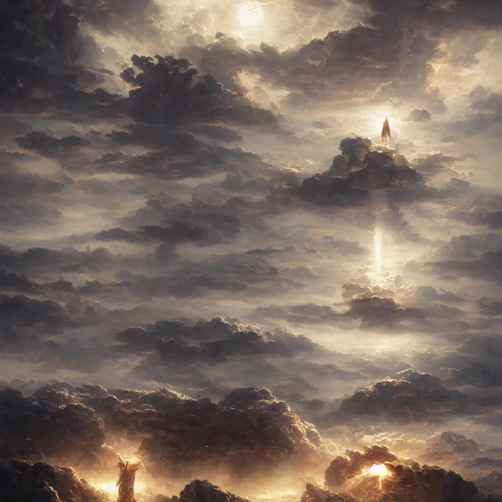 Image similar to a sending down [ of the revelation ] from him who created the earth and the lofty heavens, overdetailed art, by greg rutkowski, magic