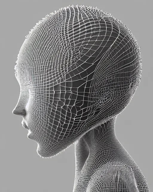 Image similar to mythical dreamy black and white organic bio-mechanical spinal ribbed profile face portrait detail of translucent steampunk bio-mechanical beautiful female angelic-human-queen-vegetal-cyborg, highly detailed, intricate crystal jelly ornate, poetic, 3D render, digital art, octane render, 8K artistic photography, photo-realistic, by Dora Maar