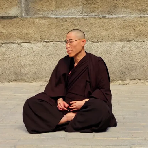 Image similar to symmetrical zen monk. Smoke from ears!!!