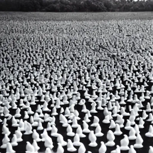 Image similar to a thousand burning rubber ducks, 1964 photo